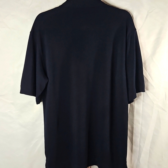 New York Yankees Cutter & Buck Genre Textured Navy Blue Mens Polo Shirt Medium - Picture 7 of 7
